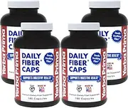 Yerba Prima Daily Fiber Caps for Digestive Health Support, 180 Capsules (Pack of 4)