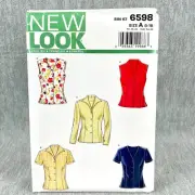 New Look 6598 Shirt Top Fitted Button Front Misses Size 8 18 Sewing Pattern