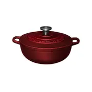 Maxwell & Williams Cast Iron 27cm Round Casserole Oven Safe Cookware 3.3L Merlot