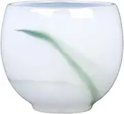 翡翠绿玉瓷茶杯大号主人杯 Chinese Tea Set,Master Cup for Adults 个人杯白瓷 Glass Covered Bowl 琉璃男女 Glass Infuser Bottle 玻璃茶盏水墨品茗杯
