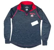 Ohio State Buckeyes 1/4 Zip Long Sleeve Pullover Gray OSU Women Size Medium NWT