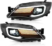 Car Front Lights Compatible For Subaru WRX Led Headlights 2008-2014 Accessories Modified DRL Turn Signal Headlamp Assembly(2pcs Style2)