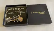 NIB Alex and Ani Because I Love You Bracelet Gold Charm Bangle Expandable