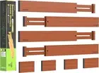 Bamboo Drawer Dividers Organizers with Inserts, Adjustable Drawer Separators (17