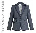 SZ 12 VERONICA BEARD Halia Dickey Jacket Prussian Blue Tweed Womens Blazer $750