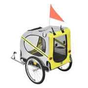 Yellow Foldable Dog Bicycle Trailer