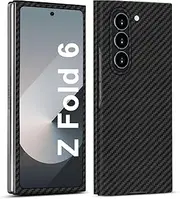[kaisenkec] Slim and Thin Carbon Fiber Case Compatible with Samsung Galaxy Z Fold 6, 1500D Aramid Fiber Z Fold6 Cover for Men and Women, Supports Wireless Charging, Matte Black Gray