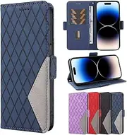 Czhwsm Compatible for Case Google Pixel 6A 5G Flip Leather Wallet Phone Case Magnetic Kickstand Cover with Bracket Card Holder Case+2X Tempered Glass Screen Protector-Blue