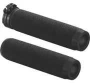 Rough Crafts Knurled Grips TBW Black #RC-500-002 Harley Davidson