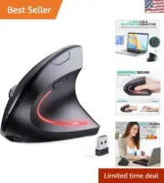 Ergonomic 2-in-1 Bluetooth & 2.4G Wireless Mouse - Rechargeable, Silent, 6 Bu...