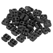 Cord Locks, 30 Pack Oval Spring Toggle Stopper, Black