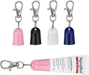 4 PSC Keychain Cap Compatible with Aquaphor 0.35 oz Lip Balm, Portable Holder Keychain Cap Compatible with Aquaphor Lip Repair Tubes (Colorful)