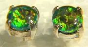 BUTW Sterling Silver Gilson (6mm ) Opal Stud Post Ear Ring Set 0048D