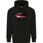 Union Jack Flag Lips the UK Great Britain Childrens Kids Hoodie