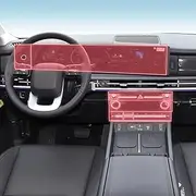 Car Interior Film Dashboard Piano Board Shift Center Console Anti-Scratch Transparent TPU Protection Film Accessories，for Hyundai Santa Fe 2024-2025 (Style for LHD)