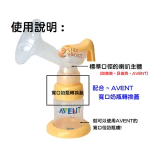 AVENT 奶瓶轉換蓋(黃色、白色)，專轉AVENT 寬口徑奶瓶