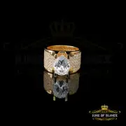 Sterling Yellow Silver Oval Cut Cubic Zirconia 10.50ct Womens Ring Size 8.50