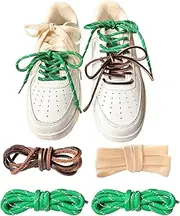 [Lopau] 4PCS Shoe Laces for Miu Miu Sneaker, Brown Waxed Shoe Laces, Strong Braided Round Shoelaces Leather Replacement Laces Kit