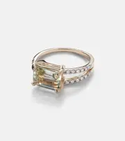 [Mateo] Mateo Point of Focus 14kt gold ring with diamonds and amethyst N gold