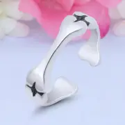 5mm Bones Band 925 Sterling Silver Toe Ring Thin Adjustable Toe Ring
