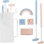 Mini Wooden Golf Set for Kids 3-12 Age,Macaroon Toddler Mini Golf Clubs,Children
