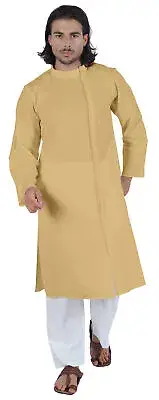 Atasi Designer Solid Kurta For Mens Mandarin Collar Cotton Ethnic-dmN