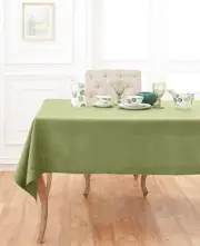Solino Home Moss Green Linen Tablecloth 108" x 60" (Rectangular),