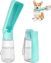 Foldable Portable Dog Water Bottle, Leakproof Collapsible Travel Cup for Dogs, Lightweight Pet Water Dispenser for Hiking, Walking, Outdoor Adventures (550ml/19Oz, Blue)