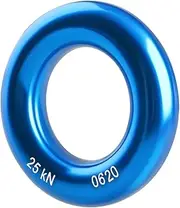 Azarxis Rappel Cup Ring 25kN Tension O-Ring Rope Connector for Rock Climbing Arborist Rescue Slackline Hammock Friction Saver Equipment(Blue)