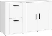 vidaXL Sideboard Home Indoor Living Room Storage Buffet Door Side Cabinet Cupboard Organiser Sideboard Furniture White Engineered Wood