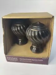 home decorators faceted crystal sphere finials oil rubbed bronze finish