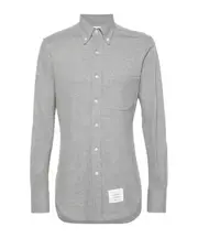 mélange-effect piqué shirt 1,2,4 light gray