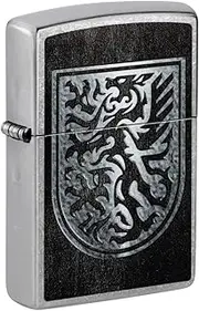 Zippo Color Image Dragon Shield Design Windproof Lighter, Chrome