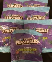 Feastables Karl Gummy Candy, Sour Blue Raspberry AND Sour Apple 13 Bags BB 01/25