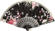 [RUVOO] Paper Fan Folding Fan Chinese Fan 2 PCS Folding Fan Folding Fans Beauty Lace Chinese Style Dance Wedding Hand Fan Folding Held Flowers Fans Decorative Fan Folding Hand Fan Japanese Fan (Color : H)