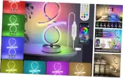 Modern RGB Table Lamps, LED Spiral Table Lamp, Silver Bedside Lamp with