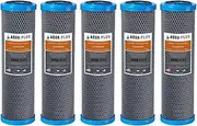 5 X Aqua-Plus 0.5 Micron 2.5" x 10" Whole House CTO Carbon Water Filter Cartridge Compatible with Dupont WFPFC8002, WFPFC9001, SCWH-5, WHCF-WHWC, WHCF-WHWC, FXWTC, CBC-10, RO Unit, Pack of 5