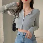 Cropped Cardigan Light Gray - One Size