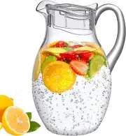 - Bubbly Grand Plastic Pitcher 96 Oz 3 Quart Clear Water with Lid Fridge Jug Tea