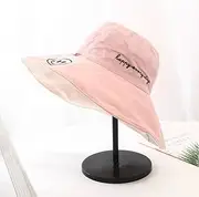 [Ling88] Wide Brim Reversible Summer Women Hat Cotton Large Brim Female Bucket Hat Two Side Wear Vacation Beach Panama Fishing Cap Big Brim Hat -3