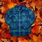 Arizona Green Plaid Jacket With Snaps Boys Kids Size L 14/16 NWT