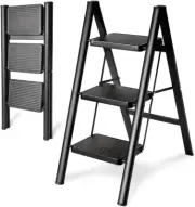 3 Step Ladder Folding Step Stool, Small Step Stool for Adults，Folding Step St...