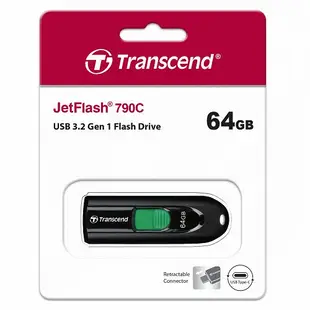 TRANSCEND 創見 JetFlash 790C 64G 128G 256G USB Type-C 隨身碟 行動碟