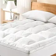 Homemate Queen Mattress Topper - Cooling Mattress Pad Cover Soft Plush 1000 GSM Down Alternative Fill Pillow Top Bed Topper Bed Cushion for Hot Sleepers, Back Pain Relief