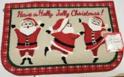 TEXTURED KITCHEN RUG (nonskid)(18"x28") CHRISTMAS, 3 SNOWMEN,D shape, Holiday