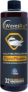 WAVESRX Salt-Neutralizing Boat & Jet Ski Motor Flush + Protectant (EpicFlush+) | Marine Engine Cleaner - Removes Salt Deposits & Rust | Protective Coating - Prevents Salt Buildup & Prevents Corrosion