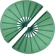 QIRMIZI 2 PCS Large Clacking Fans for Line Dance Popping Fans Rave Fans Boots On The Ground Fans Hand Foldable Fans for Men/Women Handheld Fan for EDM,Festival,Club,Party,Dance,Green