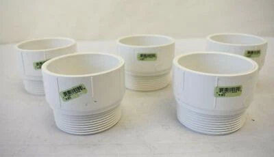 Lot of 5 Genova 192873 700 Series Pipe Adapter White 3 Inch MNPT x HUB