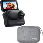 Insta360 GO 3S Action Camera with Carry Case - Midnight Black 64GB Edition - Recording Up to UHD 4K Video and Photos - FlowState 6-Axis Gyro Stabilization [CAMINS0006B0]