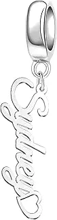 [QeenseKc] Name Heart Charm Personalized for Pandora European Bracelet Necklace Women Girl Gift